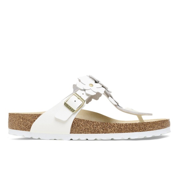 NWT Birkenstock White Leather Gizeh Flower Arizona size 8/ 38 - Picture 5 of 8